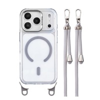 Coque anti-perte pour iPhone 17 Pro Max ultra transparente avec long cordon magnétique sans fil