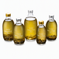 Bouteille de boisson ronde transparente personnalisée, bouteille à vin, 300 ml, 500 ml, jus, thé, café, sirop, bouteille en verre Alpha avec bouchon à vis de 28 mm
