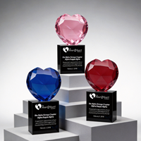 Trofeo de Cristal Rojo Noble en Forma de Corazón, Premio Personalizado con Logotipo, Regalo Promocional Empresarial, Regalo de Amor, Decoración, Regalo de Boda, Artesanía