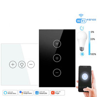 10A Smart Tuya WIFI tactile panneau de verre interrupteur mural APP télécommande Intelligent gradation éclairage maison Durable royaume-uni 240v