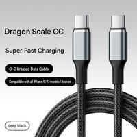 Câble de charge USB-C vers USB-C en nylon 60W, charge rapide PD, transfert de données haute vitesse pour téléphone, tablette, écouteurs, ordinateur