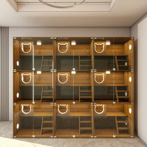 Villa Kucing Mewah Terbaru, Kandang Kucing Indoor Kayu Solid Besar dengan Roda, Furnitur Hewan Peliharaan Multifungsi untuk Kucing Indoor - Product Image 6