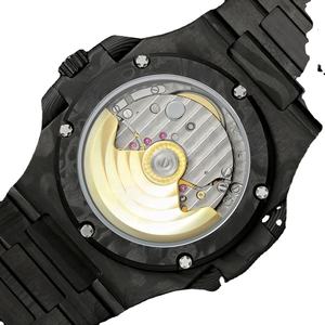 Meilleure Vente Montre Classique Élégante en Fibre de Carbone Texturée Camouflage Cadran Noir Élégant Date Automatique Étanche Montre-Bracelet de Luxe - Product Image 6