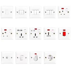Low Price White 45*45mm Home Multi Electrical Wall Switch And Socket 2 4 Pin Multi Function Socket