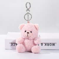 Mignon mini peluche ours en peluche dessin animé lapin lapin porte-clés doux jouets en peluche pendentif porte-clés pour sac à dos décor vacances coffret cadeau