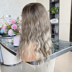 Perruques Synthétiques Futura de Qualité Supérieure Résistantes à la Chaleur, Vente Chaude, Couleur Brunette Blonde à Raie Profonde 13x4, Raie Libre pour Femmes Noires - Product Image 6