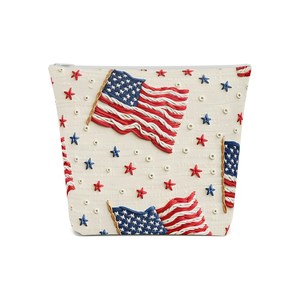 Sac à cordon USA Stars, imprimé étoiles patriotiques, pochette de maquillage pour la fête de l'Indépendance, 4 <span class=keywords><strong>juillet</strong></span>, sac cosmétique drapeau américain - Product Image 3