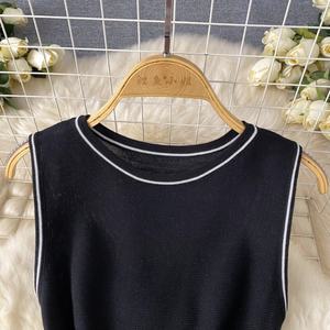 Femmes décontracté été Fairycore o-cou tunique tricot robe mi-longue dernière conception XS sans manches Empire frange dentelle disponible en gros - Product Image 3