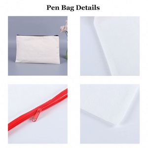 Pochette de maquillage en toile vierge personnalisable avec logo, étui de voyage à fermeture éclair, sac à crayons thermique en gros pour promotion - Product Image 4