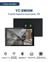 WiFi RJ45 Ethernet Android AIO Ethernet POE Tablet 8 "Pantalla táctil Control inteligente Panel táctil Montaje en pared al ras