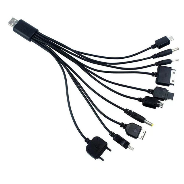 Wholesale 10in1 Multi-Function USB Charger Cable Universal for Mobile Phones MP3 Players & Tablets with Multi-Plug for Printers