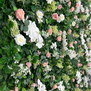 Panel de Pared de Flores 3D Simuladas de Rosas Blancas y Rosas, Orquídeas y Paniculata, Decoración para Bodas, Fiestas y Eventos - Product Image 4
