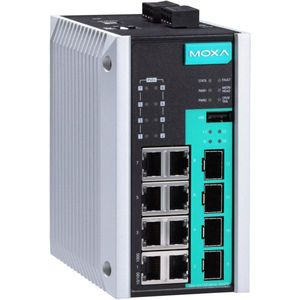 Moxa EDS-G512E-8PoE-4GSFP Gigabit <b>PoE</b> Managed <b>Switch</b> 8 Port 4 SFP Industrial Enterprise <b>Switch</b> - Product Image 1