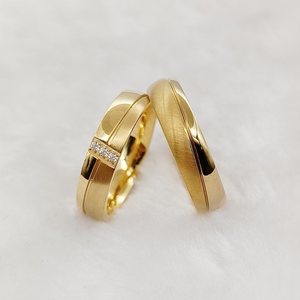 Designer anniversario impegno 2 pezzi promessa coppie matrimonio fidanzamento anelli da sposa set da sposa 18k placcato oro gioielli - Product Image 4