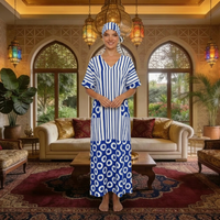 Nouvelle Robe de Soirée Élégante et Modeste à Rayures pour Femme, Coupe Droite Naturelle, en Fibre de Polyester, Collection 2026