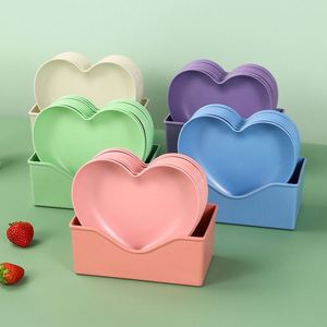 Assiette et plat en plastique épaissi en forme de cœur de pêche pour collations, fruits et noix – Création d'usine - Product Image 2