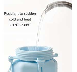Bouteille d'eau pliable en silicone durable de 600 ml, gobelet réutilisable, portable, personnalisable, anti-fuite, pour le sport, la randonnée, les voyages en plein air - Product Image 4