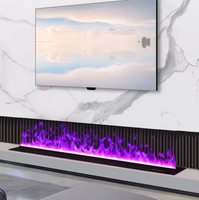 Chimenea de Vapor 3D de Lujo con Llama LED de Color y Brillo Ajustables, Chimenea Decorativa Independiente para Interiores