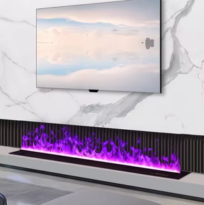 Cheminée à vapeur atomisante 3D de luxe avec couleur et luminosité de flamme LED réglables, cheminée décorative d'intérieur autoportante - Product Image 1