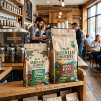 Sacs d'emballage pour grains de café AT PACK Coffee Roaster 12oz 2LB 5LB, écologiques, en kraft, à fond plat, avec valve et fermeture éclair
