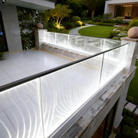 Profilé en U pour balustrade en verre LED, populaire aux États-Unis, pour verre de 12-20 mm, pour patio, balcon, balustrade, escalier, extérieur