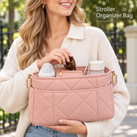 Sac de rangement pour poussette en nylon imperméable personnalisé pour les courses, les voyages, multi-poches, facile à nettoyer, sangles réglables