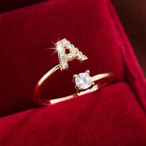 แหวนแฟชั่นสำหรับผู้หญิงชุดไมโครเซอร์โคเนีย14K เครื่องประดับของขวัญวงแหวนเปิดชุบทอง - Product Image 1