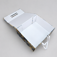 Boîte cadeau magnétique en papier d'art imprimé avec poignée en ruban pour gâteau de lune de la mi-automne |   Carton gris OEM ODM Vente en gros d'usine