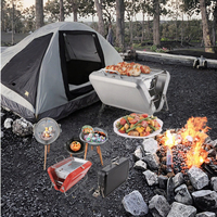 Barbecues au charbon de bois pliables portables Cowekai Easy Clean pour le camping en plein air et le jardin, en acier inoxydable