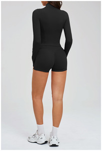 Wholesale Custom 2 Piece <b>Women</b> Gym Yoga Wear Set Long Sleeve Sports Clothes Fitness Training Workout Active Outfits Gingham High - Product Image 6