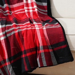 <span class=keywords><strong>Plaid</strong></span> réversible épais en <span class=keywords><strong>fausse</strong></span> <span class=keywords><strong>fourrure</strong></span> à carreaux écossais 127x152cm, motif vintage rouge Buffalo, en flanelle, confortable et thermique - Product Image 4