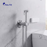 Pulito Ensemble de douche musulmane portatif en laiton avec mitigeur pour bidet et robinet, accessoires de salle de bain