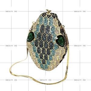 Women Dazzling Snakehead Rhinestones Evening <b>Bag</b> Unique <b>Snake</b> Crystals Clutch Purse for Halloween Ball Party - Product Image 2