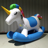 Caballo Inflable de PVC con Forma de Unicornio, Personalizado, Divertido para Niños, con Bomba Eléctrica para Uso en Exteriores
