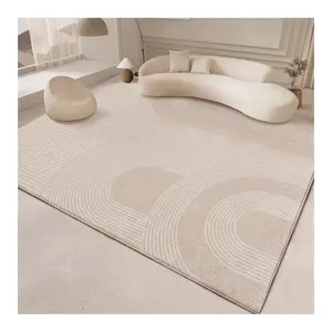 Tapis de salon en or personnalisé de luxe moderne Tapis en laine Tapis à géométrie légère