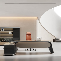 Scrivania Direzionale Moderna in Legno Massello Durevole con Spazio di Archiviazione, Design Modulare Multifunzionale Portatile e Colori Personalizzabili