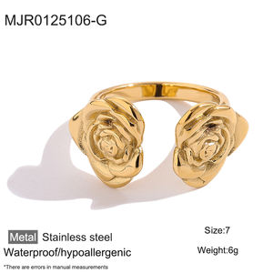 แหวนเปิดรูปดอกกุหลาบ MICCI ชุบทอง 18K กันน้ำ ป้องกันการหมอง ทำจากสแตนเลสสตีล - Product Image 4