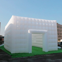 Tente de fête de mariage, Cube gonflable éclairé en plein air, lumière LED, événement, tente de boîte de nuit gonflable
