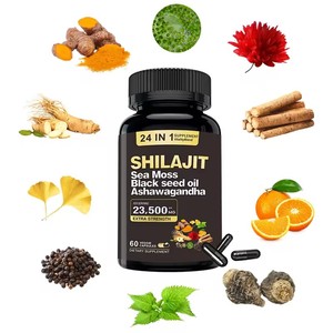 Label pribadi kapsul lumut laut minyak biji hitam Ashawagandha kapsul Shilajit kapsul lumut laut - Product Image 6
