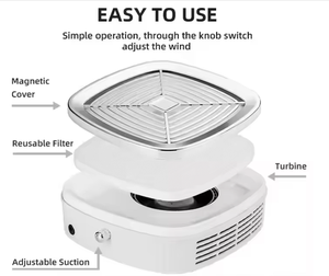 MIMU Aspirador de Polvo de Uñas Inalámbrico Revolucionario Portátil Moderno con Potente Succión, Motor Silencioso sin Escobillas y Voltaje Global - Product Image 3