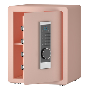 Coffre-fort domestique rose moderne tout en acier, coffre-fort électronique numérique avec serrure à empreintes digitales pour chambre à coucher, rangement de bijoux et d'argent liquide - Product Image 3