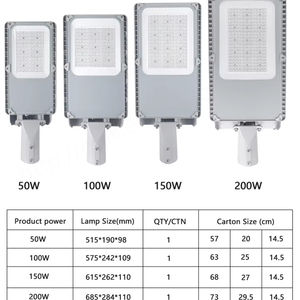 Hot Selling LED Outdoor Street Light IP65 Alimentation AC étanche 50W 100W 150W 200W Fabriqué en Chine pour une utilisation sur route - Product Image 1