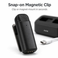 Kit de microphone cravate sans fil 2,4 GHz, ensemble de 2 micros à clip avec récepteur Type-C et étui de chargement pour diffusion en direct et vlog