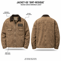Veste imperméable à capuche personnalisée OEM style streetwear vintage, en molleton épais 480 g/m², col en velours côtelé vieilli, effet délavé couleur argile sale