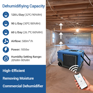 Déshumidificateur et purificateur d'<span class=keywords><strong>air</strong></span> Smart Control Automatic Defrost 125 pintes LGR pour la restauration des dégâts d'eau - Product Image 3