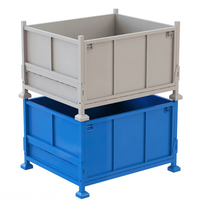 Boîte à palettes en acier à usage moyen pliable peu encombrante pour un rangement pratique et facile