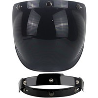 Visière de protection faciale universelle à 3 clips, rabattable et réglable, pour casque de moto, casque de moto, demi-casque