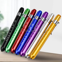 Senter pena dokter medis Mini Logo kustom lampu pena pengukur murid LED putih/kuning senter pena Aloi aluminium