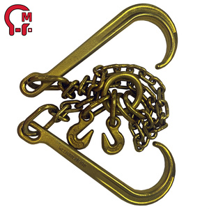 Hlm lớp 70 mạ kẽm J móc kéo chuỗi và t/J Combo với kẽm kết thúc 5/16in nhiệm vụ nặng nề kéo chuỗi với Đôi 15 inch J móc - Product Image 2