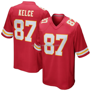 Vente en gros de maillots de football américain cousus pour hommes, Kansas City Chief, rouge # 15 <span class=keywords><strong>Patrick</strong></span> Mahomes # Uniforme de football 87 Travis Kelce - Product Image 5